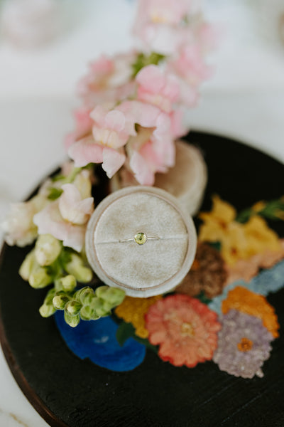 Faceted Peridot Ring
