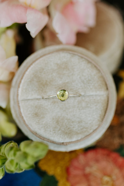 Faceted Peridot Ring