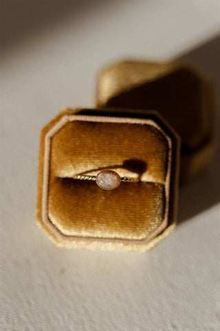 Mini Harlequin Opal Ring (Vintage)