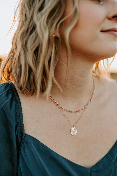 Sunflower Stamped Necklace