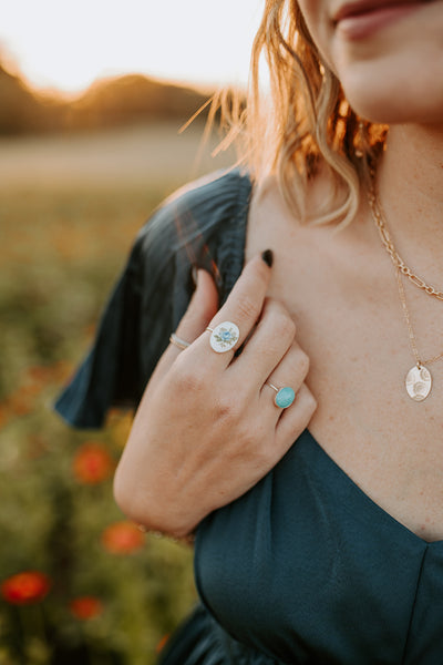 Sunflower Stamped Necklace