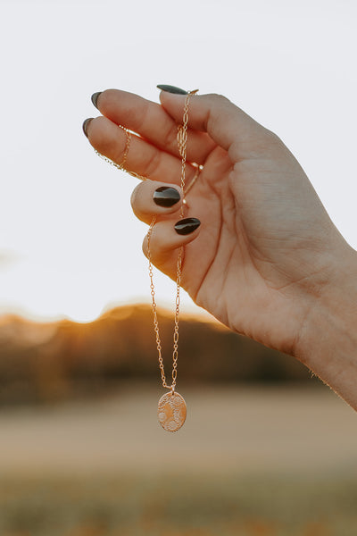 Sunflower Stamped Necklace