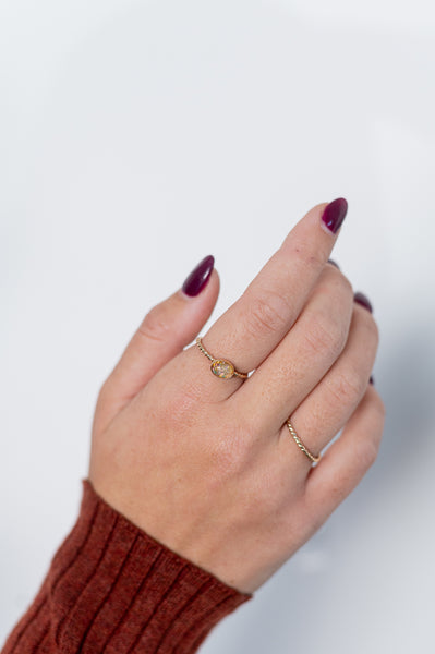Mini Harlequin Opal Ring (Vintage)