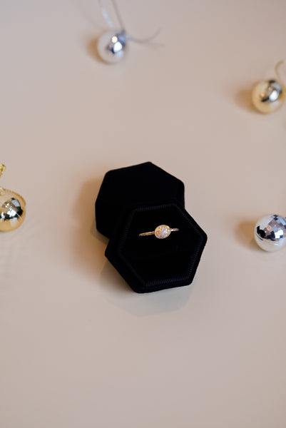 Mini Harlequin Opal Ring (Vintage)