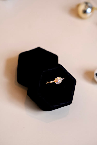 Mini Harlequin Opal Ring (Vintage)