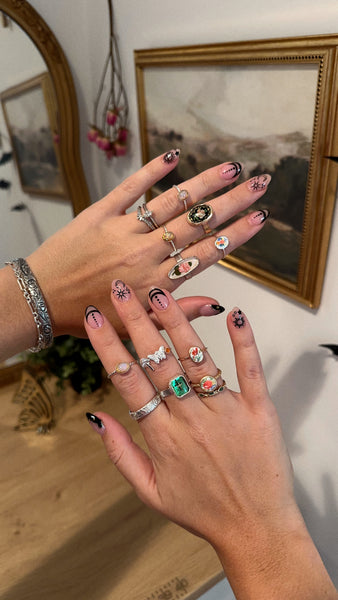 Mini Harlequin Opal Ring (Vintage)