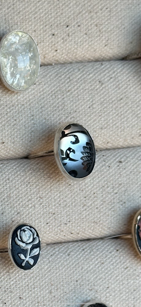 Ethel Noir Floral Ring