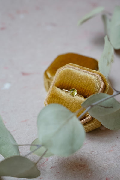 Faceted Peridot Ring