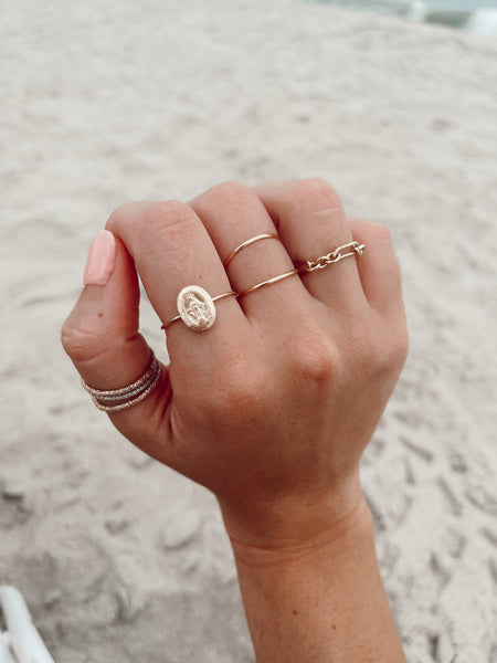 Mother Mary Coin Ring