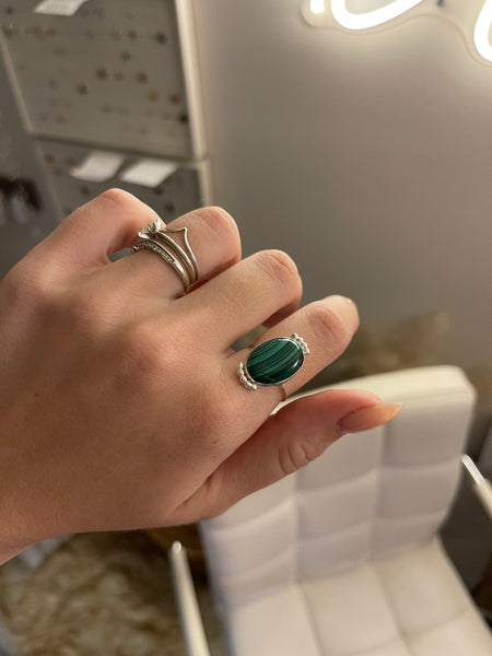 Victorian Green Malachite Ring