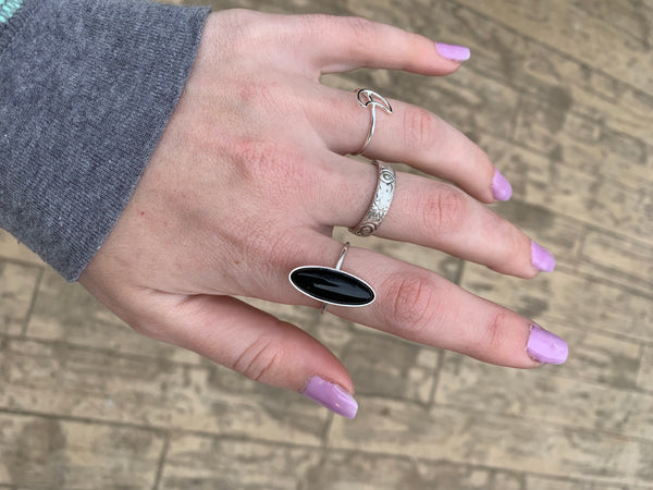 Black Onyx Sterling Silver Ring