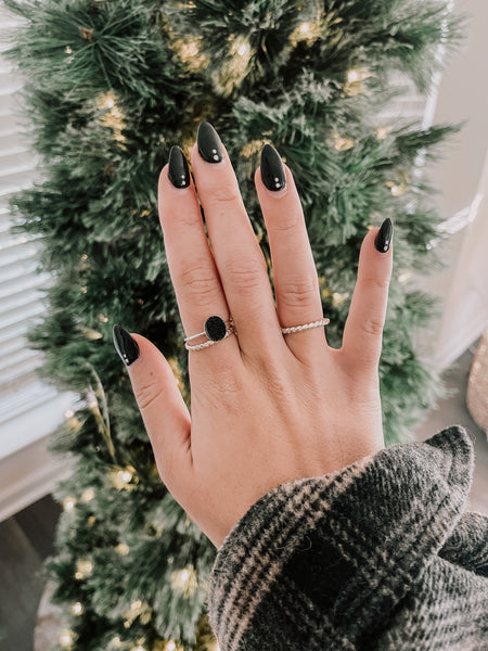 Black Druzy Ring