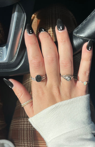 Black Druzy Ring