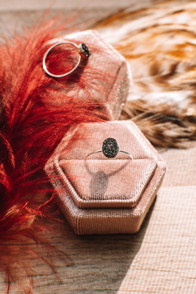 Black Druzy Ring