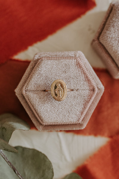 Mother Mary Coin Ring