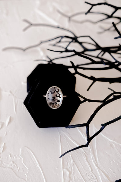 Ethel Noir Floral Ring