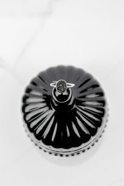 Black Druzy Ring