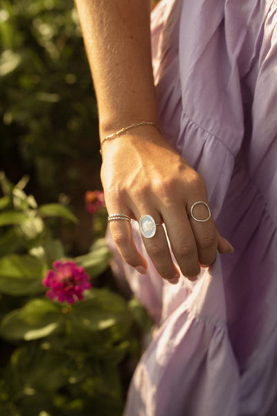 Fiora Frosted Glass Ring