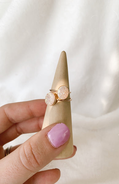 Rainbow Druzy Ring