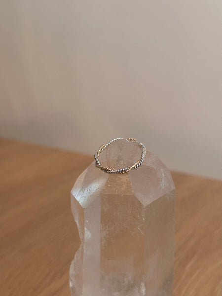 Mixed Metal Twist Band Ring