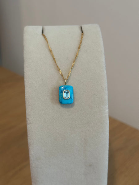 Cielos Gemstone Inlay Necklace