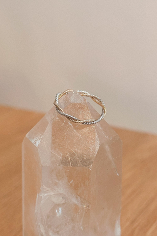 Mixed Metal Twist Band Ring