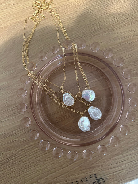 Baroque Pearl Coin Necklace