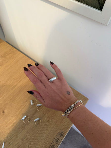 Baroque Silver Pearl Ring