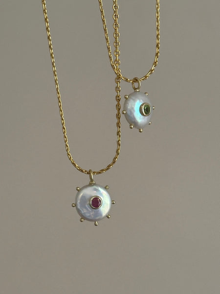 Pearl Sunburst Inlay Necklace