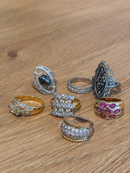 Vintage Sterling CZ Wave Band Ring, Size 9