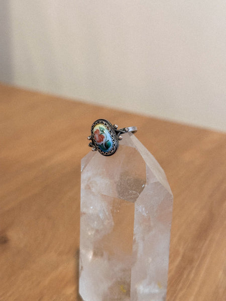 Vintage Sterling Floral Ring, Size 6.5