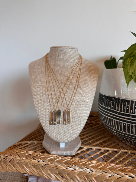 Initial Bar Necklace