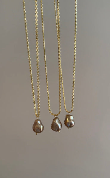 Chocolate Baroque Pearl Necklace