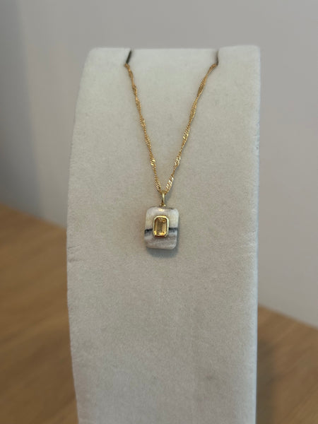 Cielos Gemstone Inlay Necklace