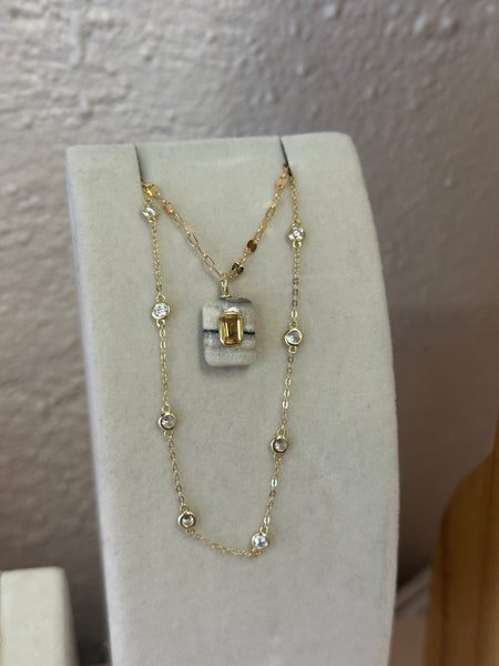Cielos Gemstone Inlay Necklace
