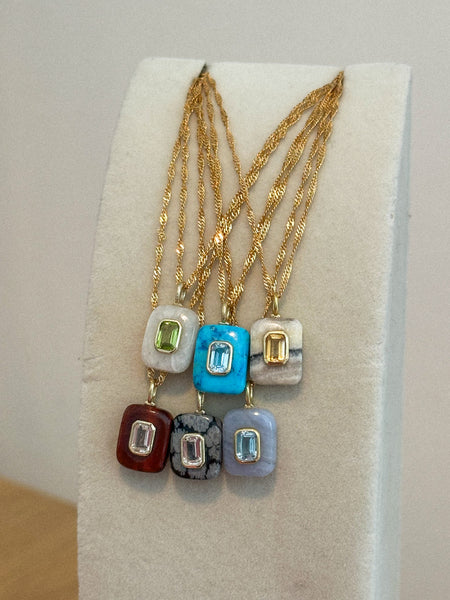 Cielos Gemstone Inlay Necklace