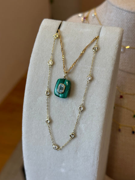 Cielos Gemstone Inlay Necklace