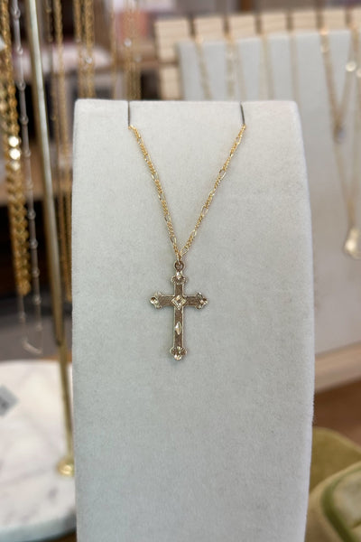 Embossed Cross Necklace