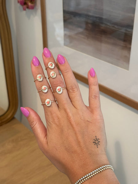 Mini Hazel Floral Ring, Ready to Ship
