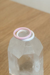 Milk Glass Ceramic Ring