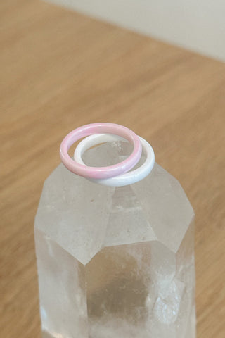 Milk Glass Ceramic Ring