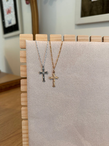 Embossed Cross Necklace