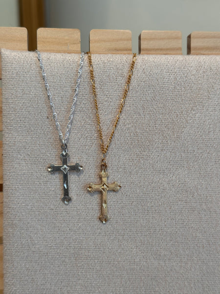 Embossed Cross Necklace