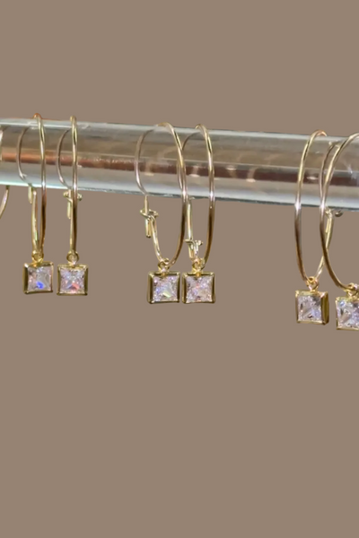 Mini Iris Gemstone Hoops