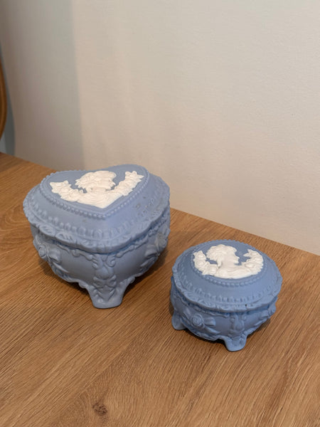 Handmade Bisque Round Jewelry Box