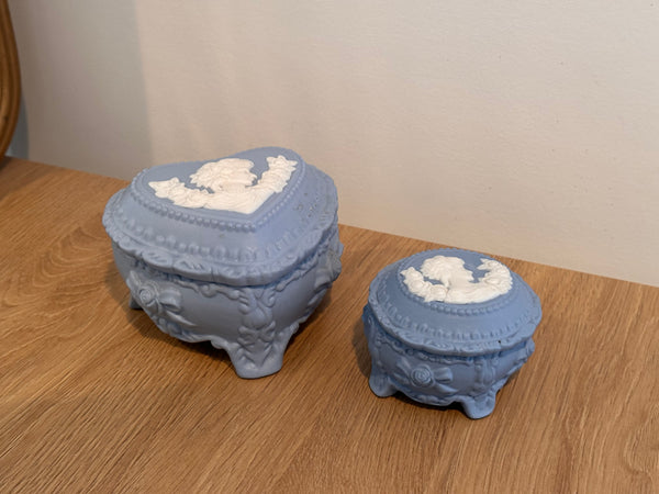 Handmade Bisque Round Jewelry Box