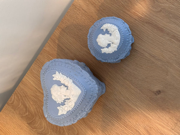 Handmade Bisque Round Jewelry Box