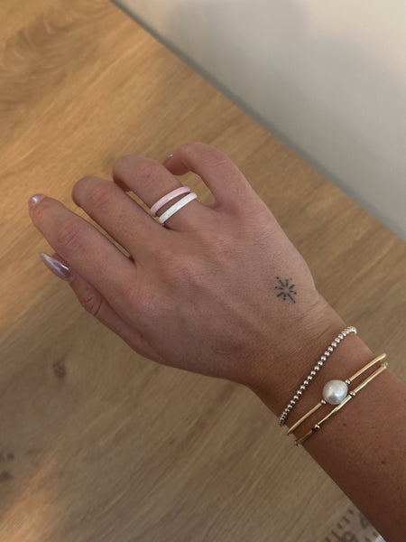Milk Glass Ceramic Ring