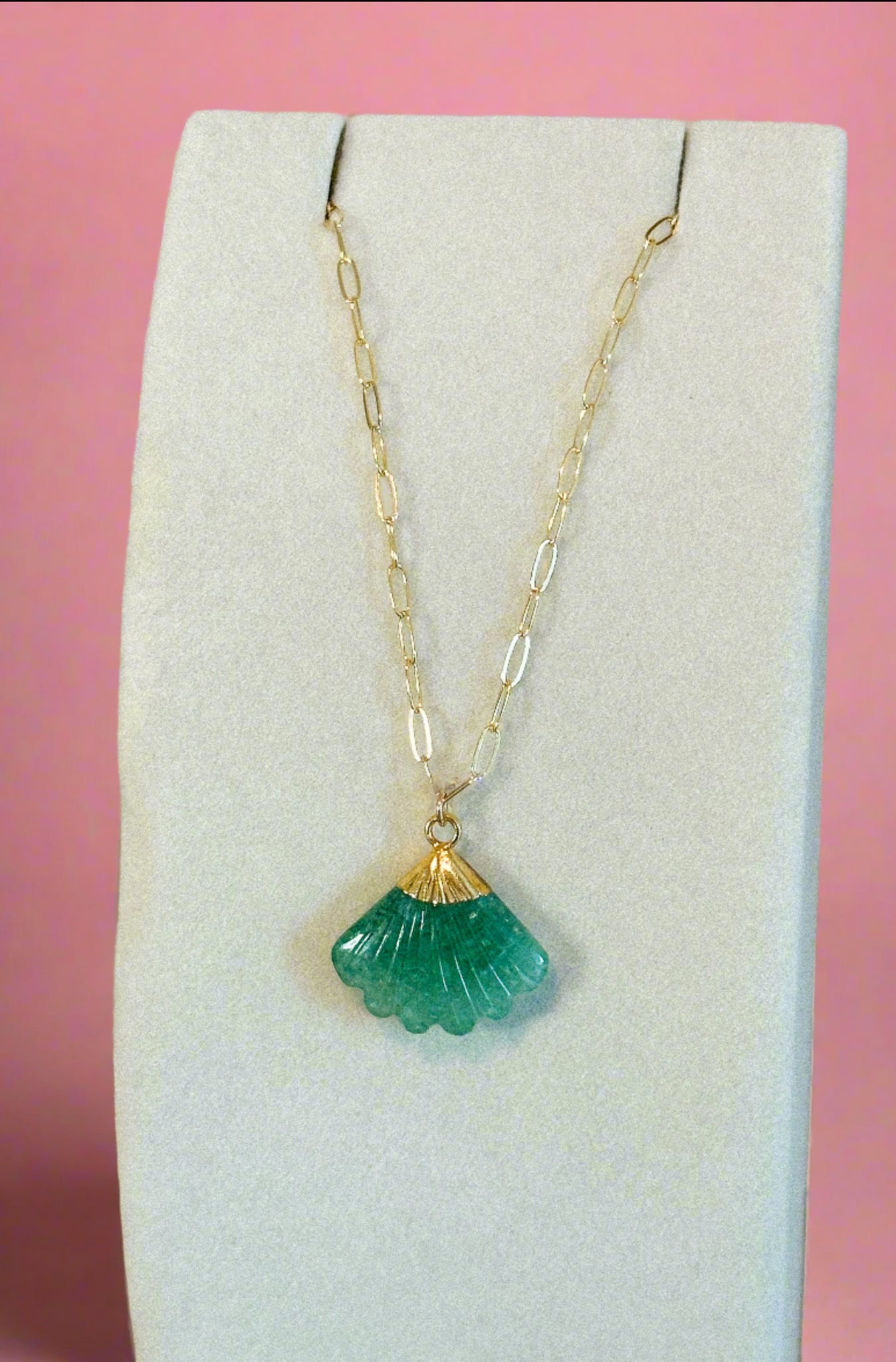 Amazonite Fan Necklace - Ready to Ship 18"