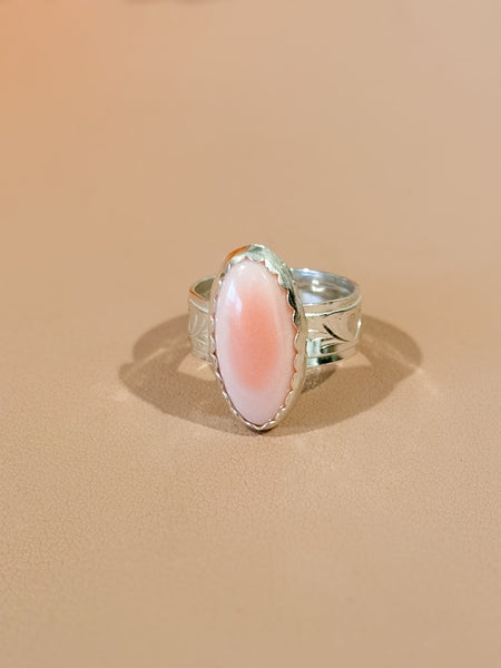 Pink Conch Shell Ring - Ready to Ship Size 7.5